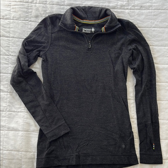 Smartwool Grey Quarter-Zip Pullover - Picture 1 of 5